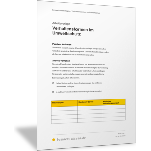 Verhaltensformen im Umweltschutz