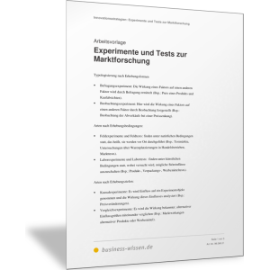 Experimente und Tests zur Marktforschung