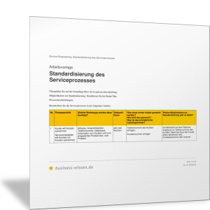 Serviceprozesse standardisieren