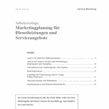 Marketingplanung für Dienstleistungen und Serviceangebote