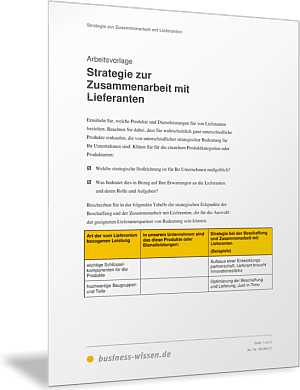 Strategie zur Zusammenarbeit mit Lieferanten