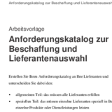 Anforderungskatalog zur Beschaffung und Lieferantenauswahl