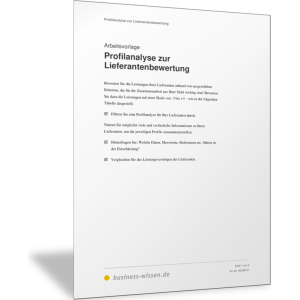Profilanalyse zur Lieferantenbewertung