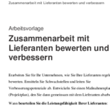 Zusammenarbeit mit Lieferanten bewerten und verbessern