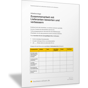 Zusammenarbeit mit Lieferanten bewerten und verbessern