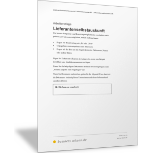 Lieferantenselbstauskunft