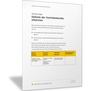 Defizite der Vertriebskanäle erkennen