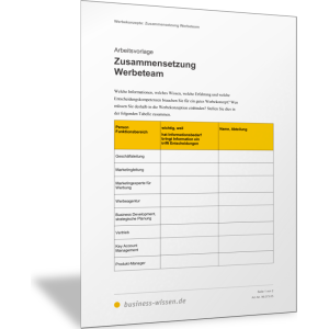 Werbeteam zusammenstellen