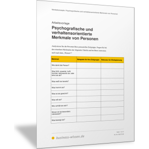 Psychografische und verhaltensorientierte Merkmale von Kunden beschreiben