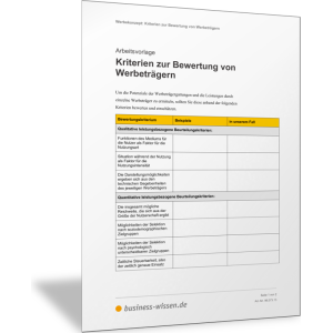 Kriterien zur Bewertung von Werbeträgern