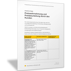 Preiswahrnehmung und Preisbeurteilung durch Kunden