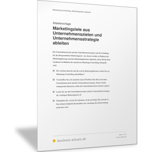 Marketingziele aus den Unternehmenszielen und der Unternehmensstrategie ableiten