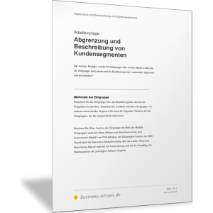 Abgrenzung und Beschreibung von Kundensegmenten
