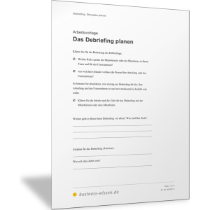 Das Debriefing planen