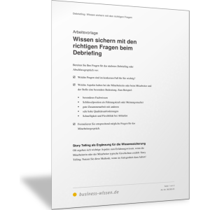Wissen sichern mit den richtigen Fragen beim Debriefing