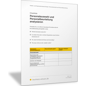 Personalauswahl und Personalbeurteilung analysieren