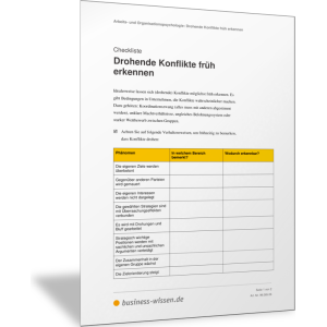 Drohende Konflikte früh erkennen