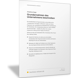 Grundannahmen des Unternehmens beschreiben