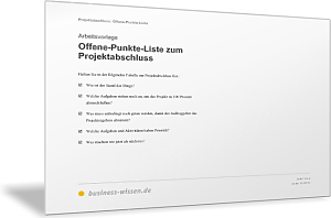 Offene-Punkte-Liste zum Projektabschluss