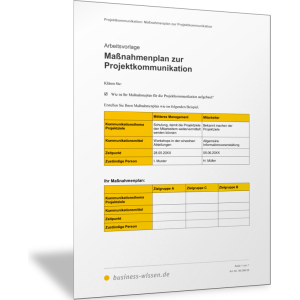 Maßnahmenplan zur Projektkommunikation