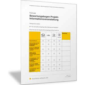 Bewertungsbogen Projekt-Informationsveranstaltung
