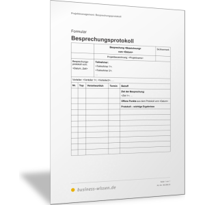 Besprechungsprotokoll für Projekt-Meetings