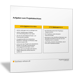 Aufgaben zum Projektabschluss