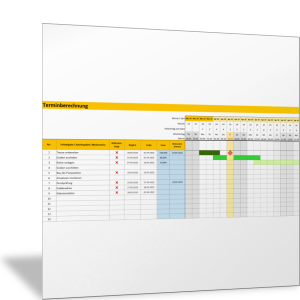 Projektterminierung mit Netzplantechnik und Vorwärts- und Rückwärtsterminierung und Gantt-Diagramm