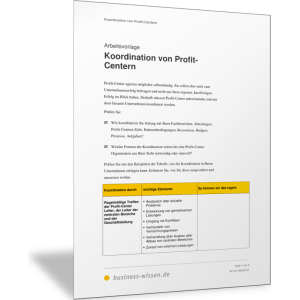 Koordination von Profit-Centern