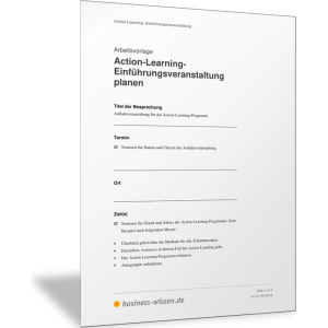 Action-Learning-Einführungsveranstaltung planen