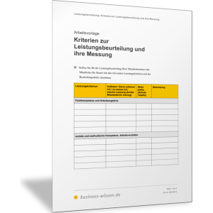 Kriterien zur Leistungsbeurteilung und ihre Messung