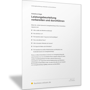 Leistungsbeurteilung vorbereiten und durchführen