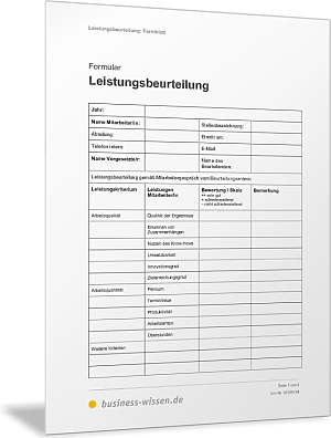 Mitarbeitergespräch zur Leistungsbeurteilung dokumentieren