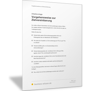 Vorgehensweise zur Zielvereinbarung mit Mitarbeitern
