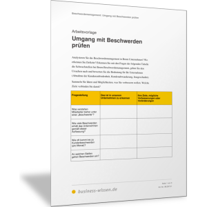 Umgang mit Beschwerden prüfen