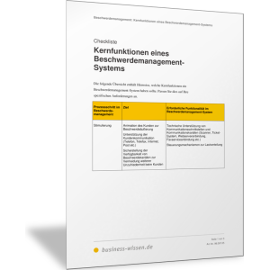 Funktionen des Beschwerdemanagements