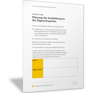 Ausbildung zu Six Sigma-Experten planen