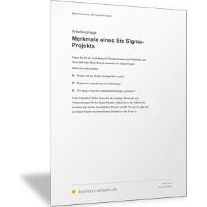 Merkmale eines Six Sigma-Projekts