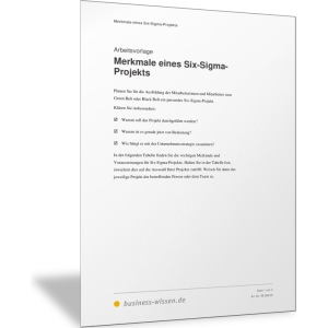 Merkmale eines Six-Sigma-Projekts