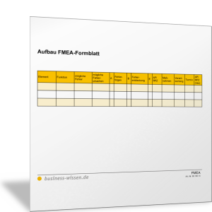 FMEA-Formblatt (vereinfachter Aufbau)