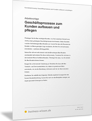Geschäftsprozesse zum Kunden aufbauen und pflegen
