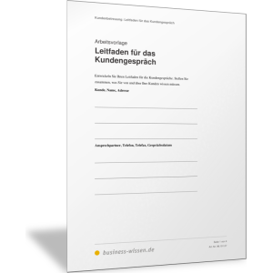 Leitfaden für das Kundengespräch