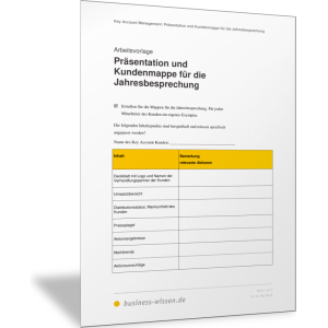 Präsentation und Kundenmappe für die Jahresbesprechung