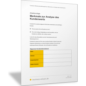 Merkmale zur Analyse des Kundenwerts