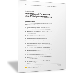 Merkmale und Funktionen des CRM-Systems festlegen