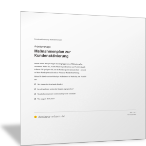 Maßnahmenplan zur Kundenaktivierung