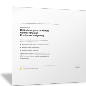 Maßnahmenplan zur Hitrate-Optimierung und Kundenwertsteigerung