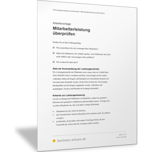 Mitarbeiterleistung überprüfen