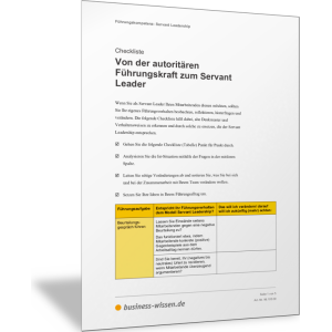 Checkliste: Sind Sie ein Servant Leader?