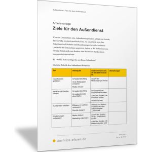 Ziele für den Außendienst